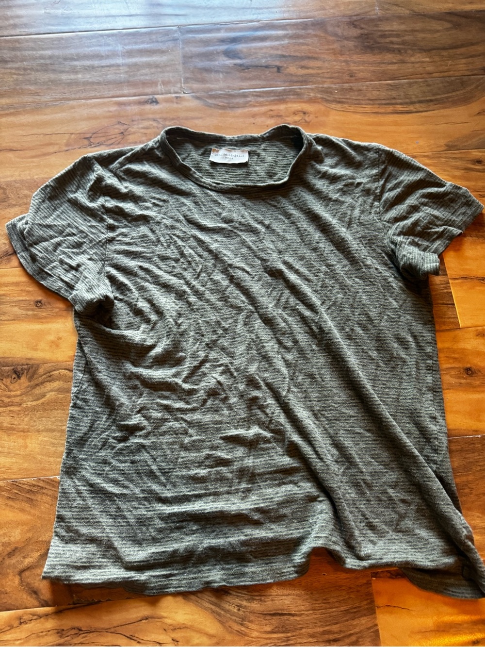 Officine Generale Olive Green Short Sleeve Crew Tee